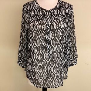 Lucky Brand Sheer Blouse Size M